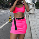 Women Summer Two Pieces Set Crop Tops And Short