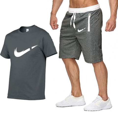 2019 new T Shirt+Shorts Sets Men Letter