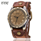 CCQ Brand Vintage Cow Leather Bracelet Men Women