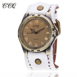 CCQ Brand Vintage Cow Leather Bracelet Men Women