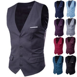 9 Color Men's Business Casual Slim Vests Fashion Men