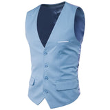 9 Color Men's Business Casual Slim Vests Fashion Men