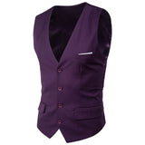 9 Color Men's Business Casual Slim Vests Fashion Men