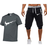 Summer Men's Sets T Shirts+shorts men Brand clothing Two