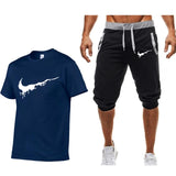 Summer Men's Sets T Shirts+shorts men Brand clothing Two