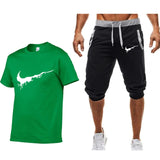 Summer Men's Sets T Shirts+shorts men Brand clothing Two