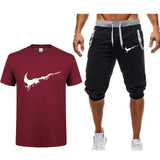 Summer Men's Sets T Shirts+shorts men Brand clothing Two